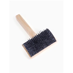 Щетка - пуходёрка ZOONIK «Кавказец», 100×55 мм, полукруглая, дерево