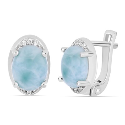 Серьги, ларимар, Кабстон