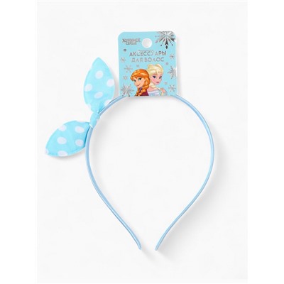 Ободок для волос «Бантик» голубой, Холодное сердце