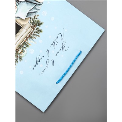 Пакет подарочный новогодний ламинированный, «Уюта в доме», 26×12×32 см