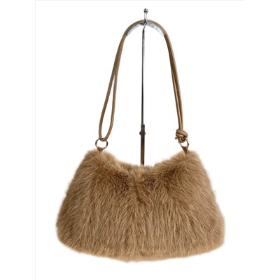 Женская сумка из искусственного меха, цвет коричневый