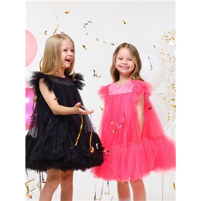 Платье нарядное для девочки KAFTAN, с пышной юбкой, рост 86-92, ярко-розовое