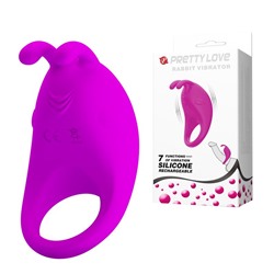 Лиловое эрекционное кольцо с вибрацией Rabbit Vibrator