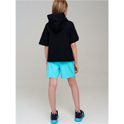 Комплект трикотажный для девочек: фуфайка (футболка), шорты