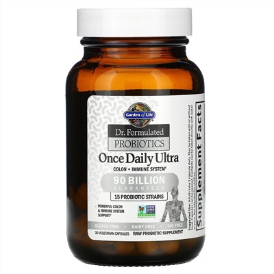 Garden of Life, Dr. Formulated Probiotics, Once Daily Ultra, 90 Billion, 30 Vegetarian Capsules (Ice)
