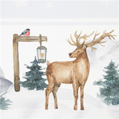Скатерть новогодняя «Этель» Forest animals, 150×110 ±2 см с ГМВО, 100% хлопок, саржа 190 г/м²