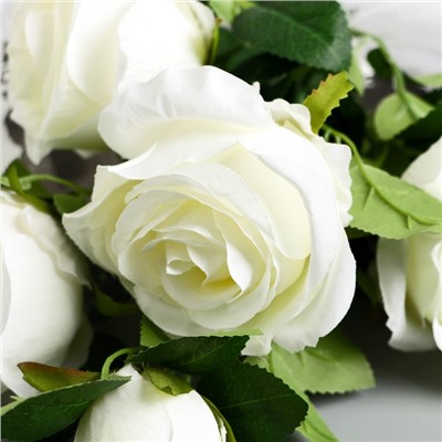 Цветы искусственные «Роза Триза», d=7 см, h=50 см, белые