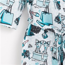 Халат женский Этель «Mint mood» рукав 3/4, размер 42-44, вафля 200 г/м², 100% хлопок