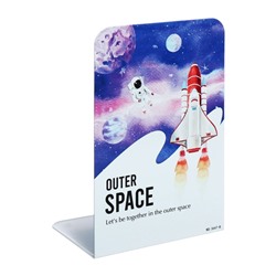 Держатель (ограничитель) подставка для книг, 2 штуки «Космос.Ракета»