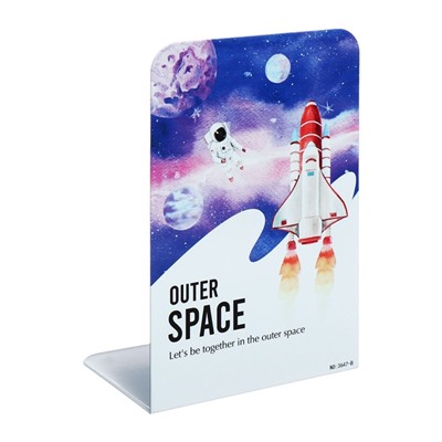 Держатель (ограничитель) подставка для книг, 2 штуки «Космос.Ракета»