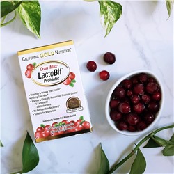 California Gold Nutrition, Lactobif, Cran-Max, пробиотики, 25 млрд КОЕ, 30 растительных капсул