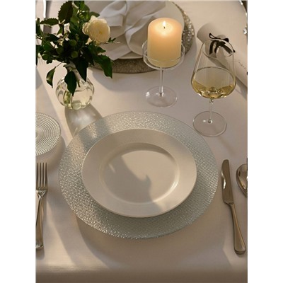 Тарелка подстановочная Magistro Cotton, d=33 см, стекло, серебристая