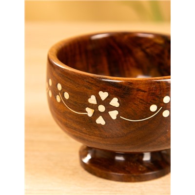 Чаша на ножке «В самое сердце», 10×10×7 см, дерево шишам