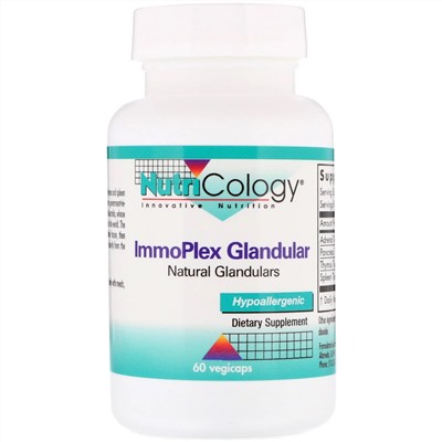 Nutricology, ImmoPlex, добавка для желез, 60 растительных капсул