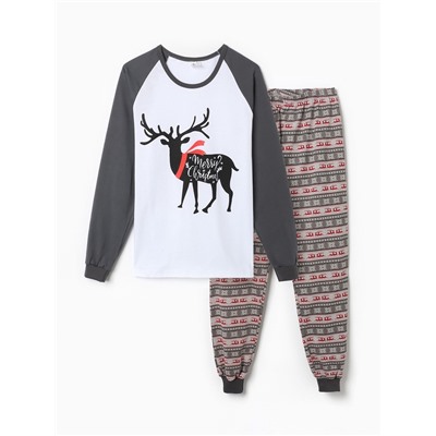 Комплект домашний мужской (лонгслив и брюки), цвет серый, размер 56