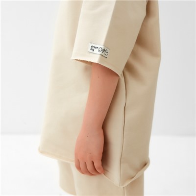 Футболка детская KAFTAN, размер 36 (134-140 см), бежевая