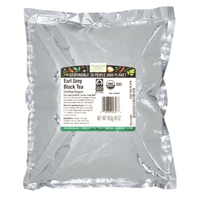 Frontier Natural Products, Earl Grey, органический черный чай, 453 г (16 унций)