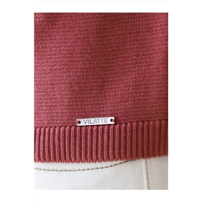 Кардиган c коротким рукавом вязаный из хлопка с акрилом VILATTE, 1229066