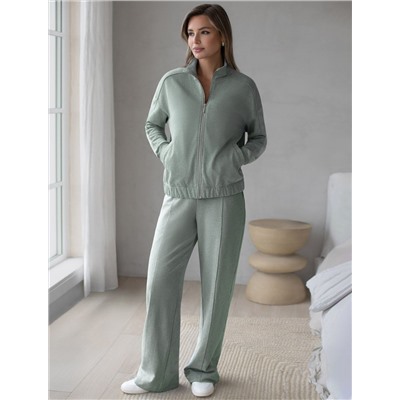 Бомбер среднего объема на молнии из петельчатого футера двухнитки с эластаном