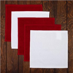 Набор махровых полотенец Этель Merry christmas 30×30 см - 5 шт., 100% хл, 340 г/м²