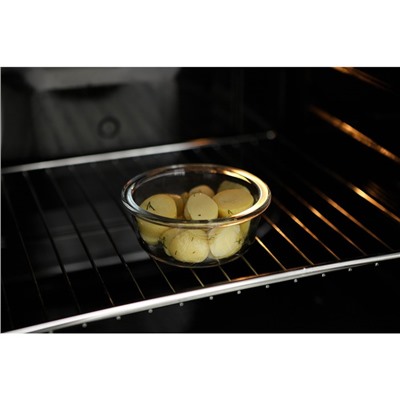 Контейнер Доляна Cook and Freeze, 370 мл, 13.5×6 см, с крышкой, жаропрочное стекло, МИКС