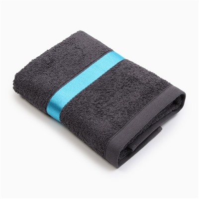 Полотенце махровое Love Life «Самум», 50×90 см, хлопок 100%, тёмно-серое, синее