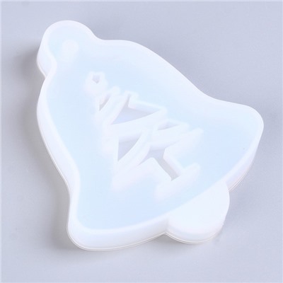 Молд силикон, подвеска «Колокольчик с елочкой»