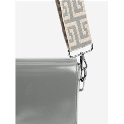 Ручка для сумки «Орнамент греческий», стропа, с карабинами, 139±3×3.8 см, серо-молочная