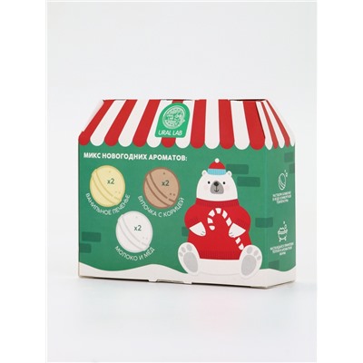 Бомбочки для ванны в домике «Медведь», набор 6 шт. × 40 г, URAL LAB