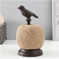Фигурка-катушка для ниток «Птица на жёрдочке», чугун, 9×9×17.5 см