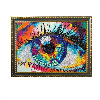 Алмазная мозаика с частичным заполнением и форменными стразами на раме «Абстракция», 30×40 см