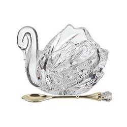 Икорница с ложкой ''MUZA CRYSTAL'' (11*7*8,5 см) стекло