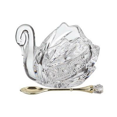 Икорница с ложкой ''MUZA CRYSTAL'' (11*7*8,5 см) стекло