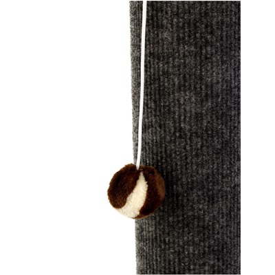 Когтеточка «Столбик» Lowcost ковролиновая с игрушкой, 35×35×85 см, микс цветов