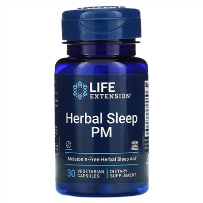 Life Extension, Herbal Sleep PM, 30 вегетарианских капсул
