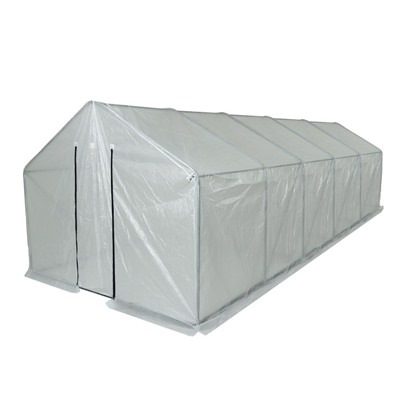 Теплица, 6.1×2.45×2.1 м, оцинкованный металл, профиль d=25 мм, чехол из армированной плёнки 120 мкм