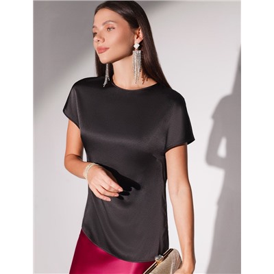 Блузка из стаина с коротким рукавом