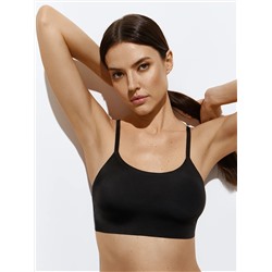 Omsa Топ 3. OmD 1112B Invisible Майка "Toп" женская с сеткой (кроп-топ на тонких бретелях с вкладышами), PA