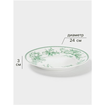 Тарелка Дулевский фарфор «Райские ландыши», d=24 см, белая