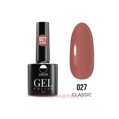 LunaLine Гель-лак для ногтей New Classic тон 027 лесной орех 8 мл