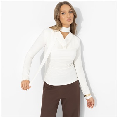 Лонгслив с креативным воротником, Гламур на максималках