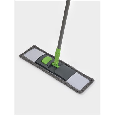 Швабра для мытья пола плоская Доляна, насадка из микрофибры 42×12 см, телескопическая ручка 73-124 см