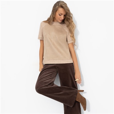 Водолазка из экозамши, Фирменное приветствие (песочная)