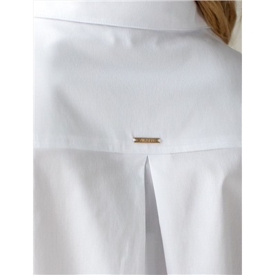 Укороченная блузка с рукавами буфами и с кулиской по низу из эластичного хлопка