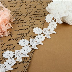 Кружево гипюровое, 50 мм, 14±1 м, белое