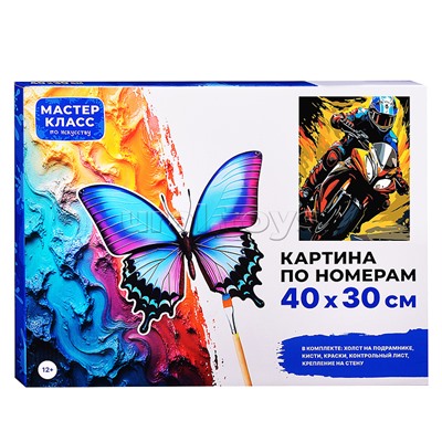Набор для рисования "Картина по номерам 30х40 см. Мото"
