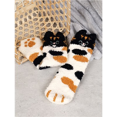 Носки женские флисовые р. 35-40 Лапки новогодний № 3 / MNZ-19/3 /721638