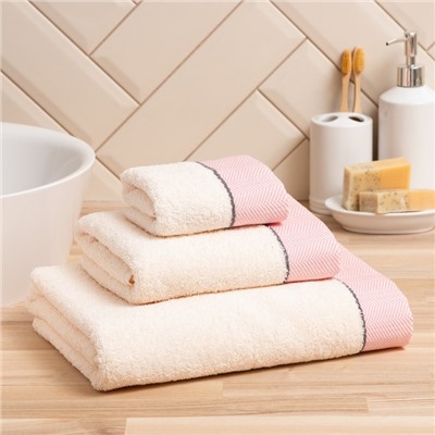 Полотенце махровое Love Life «Бриз» 70×120 см, розовый, 100% хл, 500 г/м²