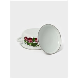 Кастрюля эмалированная «Вишнёвый сад», 2 л, d=20.4 см, белая