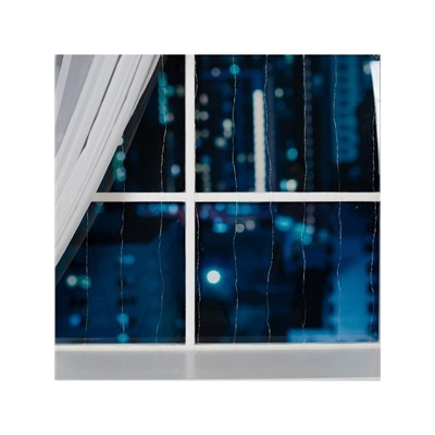 Гирлянда «Занавес» 1×1 м роса, IP20, серебристая нить, 100 LED, свечение белое, 12 В